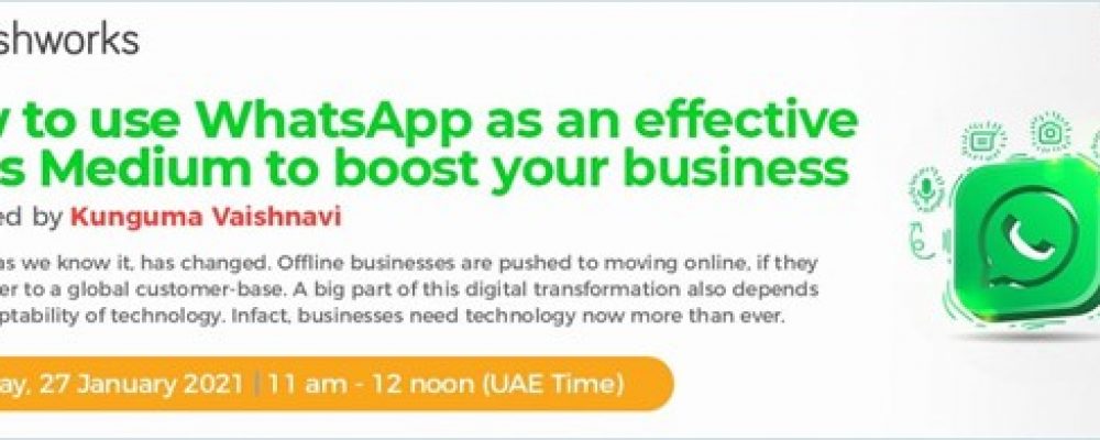 ONLY Webinars Launches Webinar Titled, ‘How To Use WhatsApp As An Effective Sales Medium To Boost Your Business’.